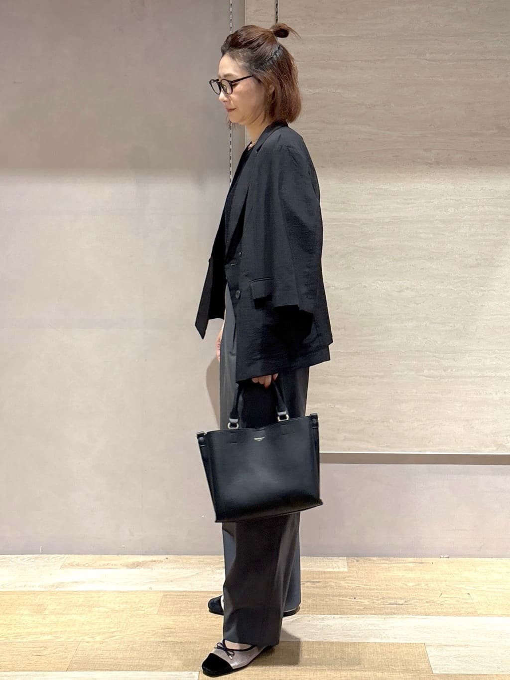 たけねぇさんの「OPAQUE.CLIP｜リネンライクダブルジャケット【洗える】」を使ったコーディネート