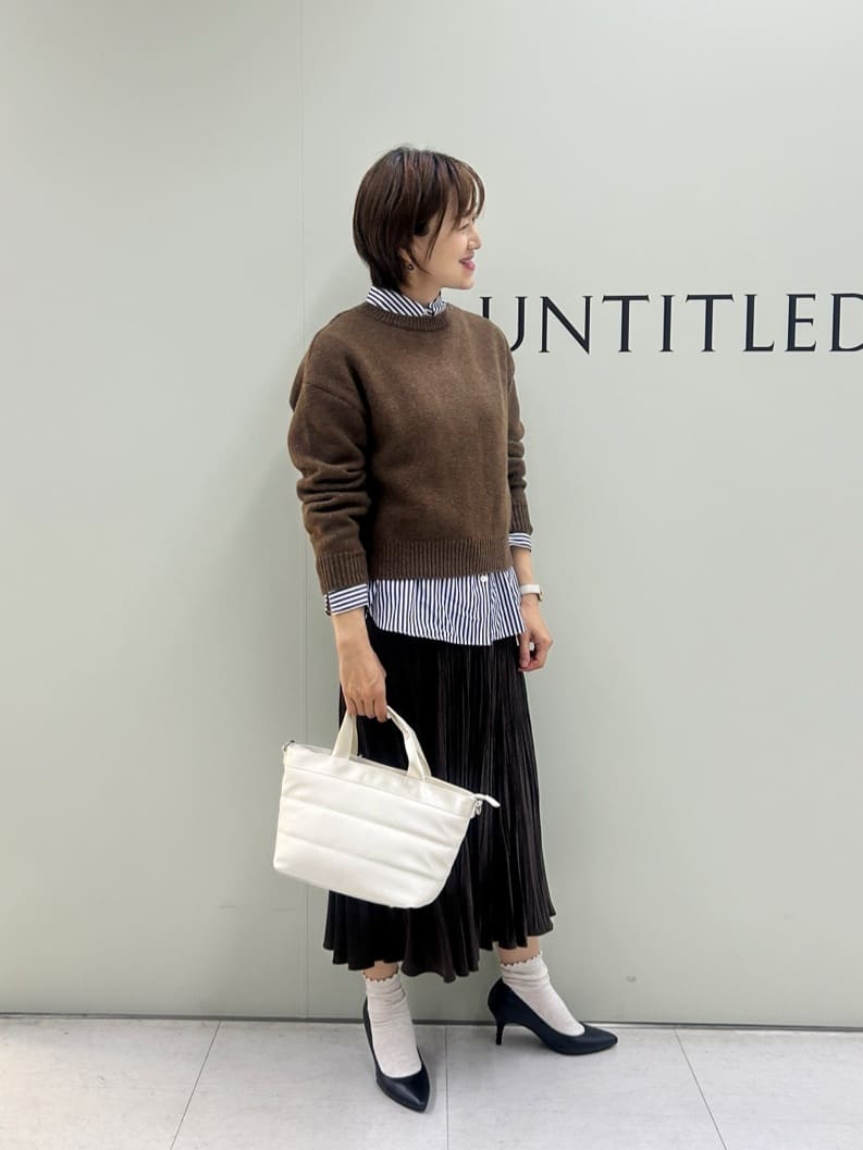 Mikiさんの「UNTITLED｜【着回しが効く／オンオフアウター】ウールショートコート」を使ったコーディネート
