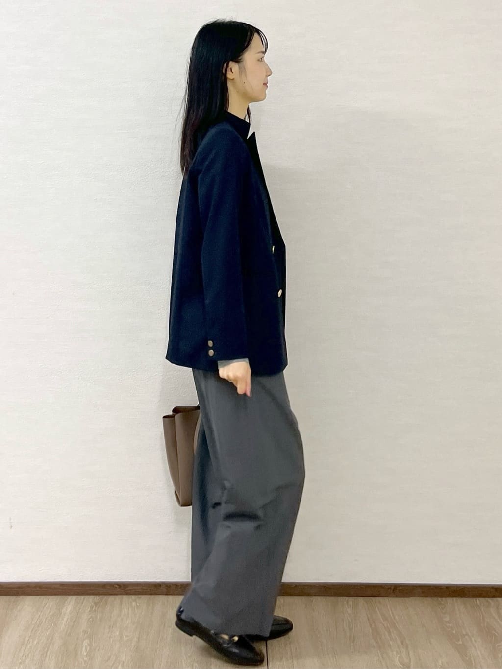 sachikoさんの「OPAQUE.CLIP｜ベルト付きタックワイドパンツ【洗濯機OK】」を使ったコーディネート