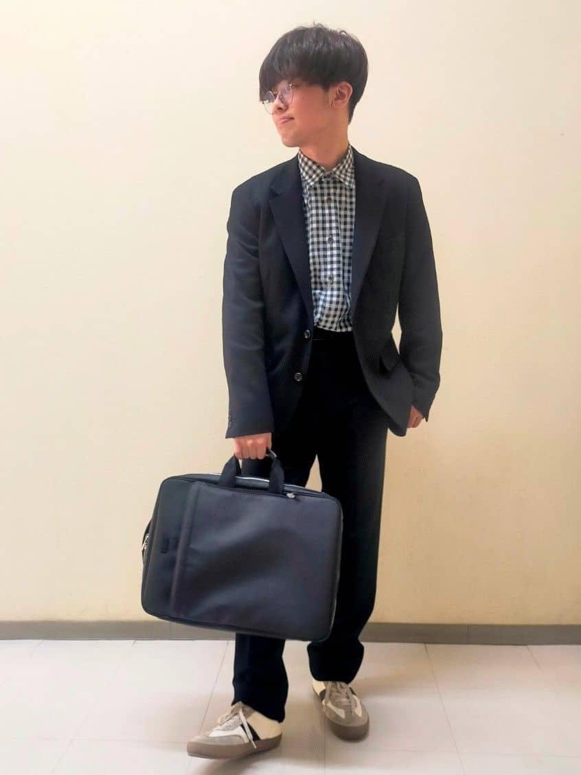 nerさんの「TAKEO KIKUCHI｜【Sサイズ～】尾州織 ピンヘッドムリネ ジャケット」を使ったコーディネート