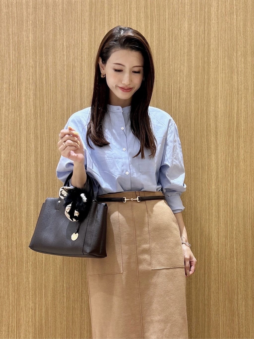 maiさんの「OPAQUE.CLIP｜バンドカラーシャツ【洗濯機OK】」を使ったコーディネート