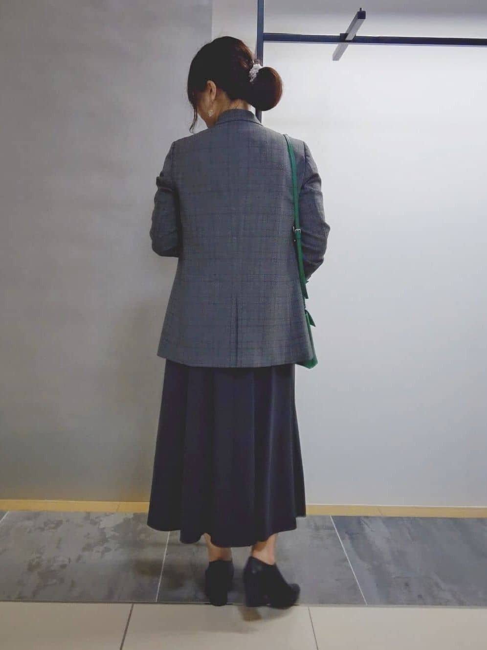 TOMOMIさんの「INDIVI｜【洗える／オンオフ】チェック柄ダブルジャケット」を使ったコーディネート