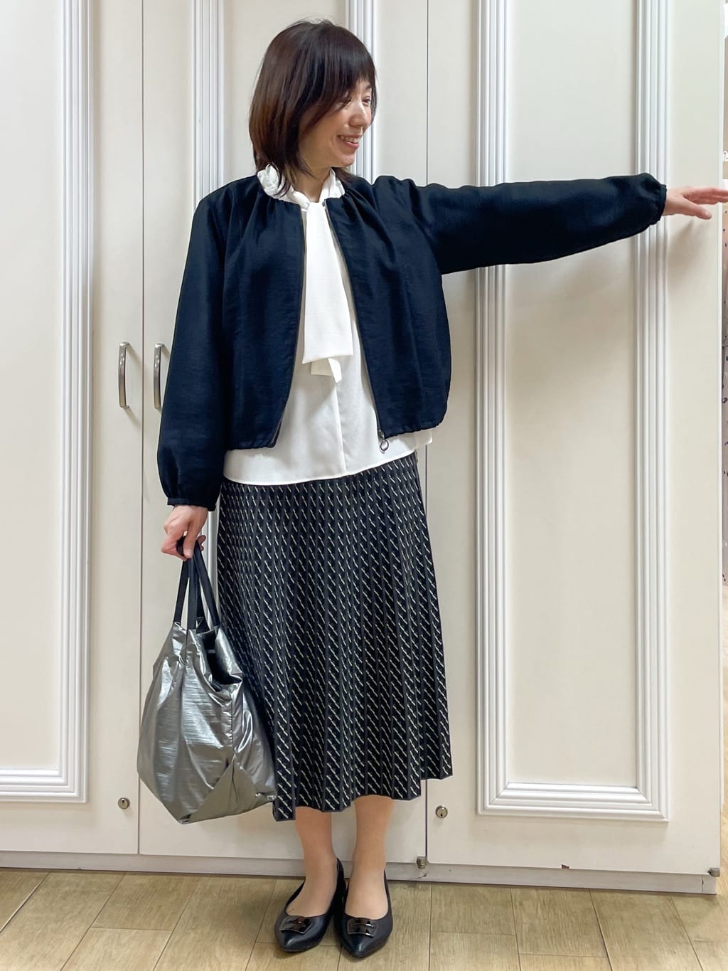 めいさんの「Reflect｜【ライトアウター／ゆったり羽織れる／気軽な羽織りに◎】ライトブルゾン」を使ったコーディネート
