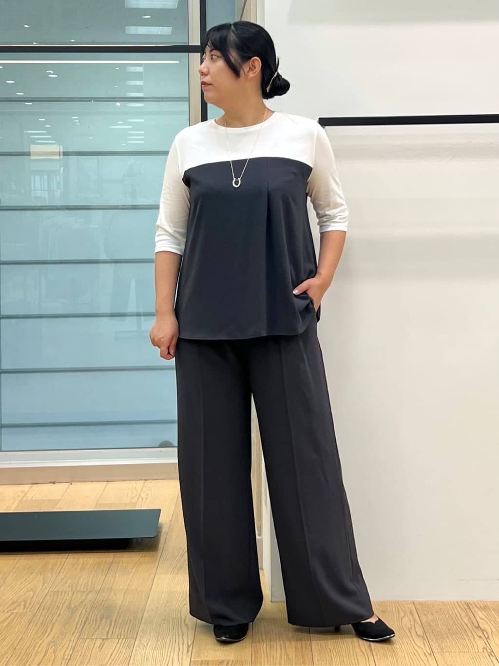 shimaさんの「INDIVI｜【軽く羽織れる！】ダブルジャケット」を使ったコーディネート