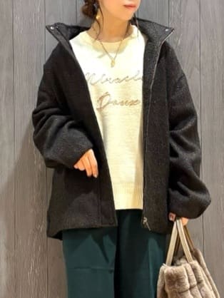 meiさんの「SHOO･LA･RUE｜【S-LL】美シルエットの タンドツイードブルゾン」を使ったコーディネート