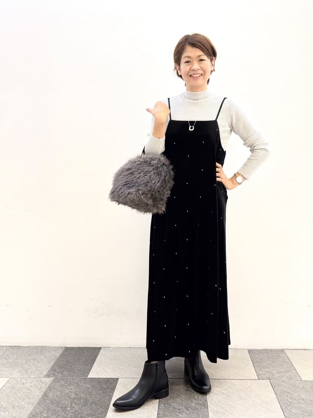 Haruさんの「Dessin｜【洗える】リブタートルネックニット」を使ったコーディネート