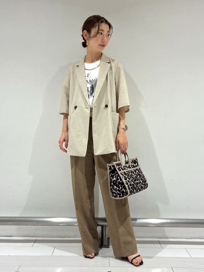 Rinさんの「UNTITLED｜【UV/はっ水/セットアップ可】リラククールパンツ」を使ったコーディネート