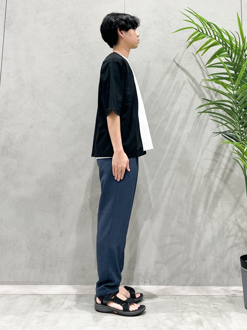 SHI-MAさんの「THE SHOP TK｜五分袖カーディガン+半袖Tシャツセットアイテム 洗濯機OK」を使ったコーディネート