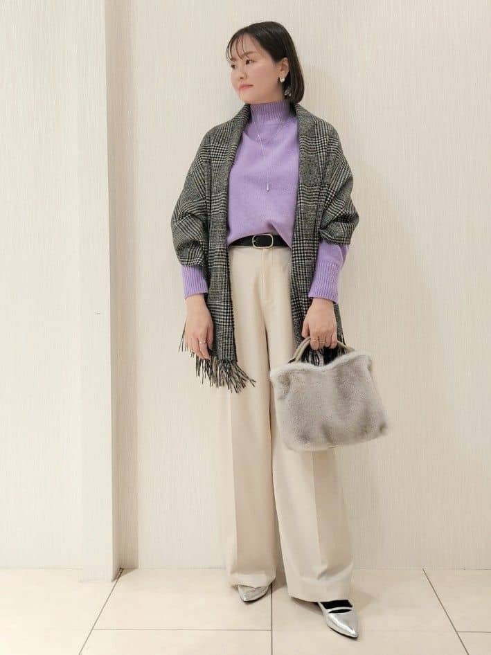 naokoさんの「UNTITLED｜【8色展開/洗える】ウールカシミヤ ハイネックニット」を使ったコーディネート