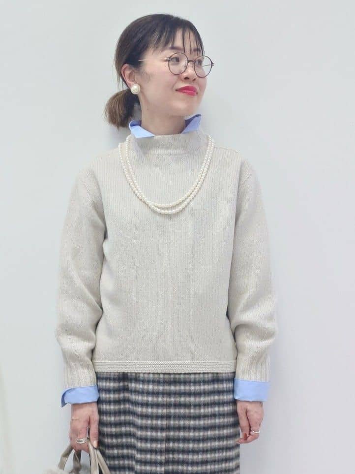 MUTSUKOさんの「UNTITLED｜【洗える】スポンディッシュ ボトルネックニット」を使ったコーディネート
