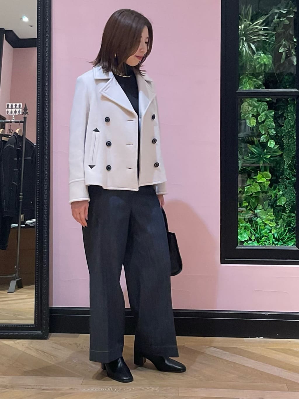 maruさんの「DRESSTERIOR｜シルクブレンドメリノウールリブプルオーバー」を使ったコーディネート