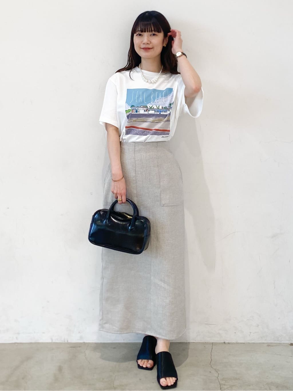 haruさんの「OPAQUE.CLIP｜風景イラストプリントTシャツ」を使ったコーディネート