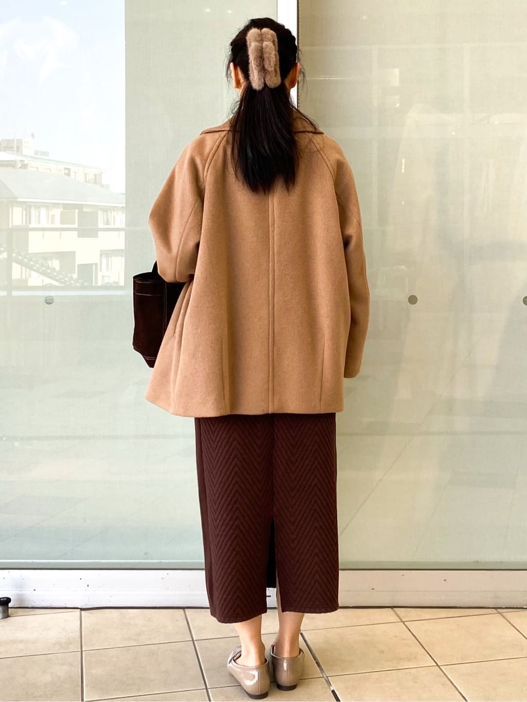 Jeanさんの「OPAQUE.CLIP｜カシミヤブレンドウールミドルピーコート」を使ったコーディネート