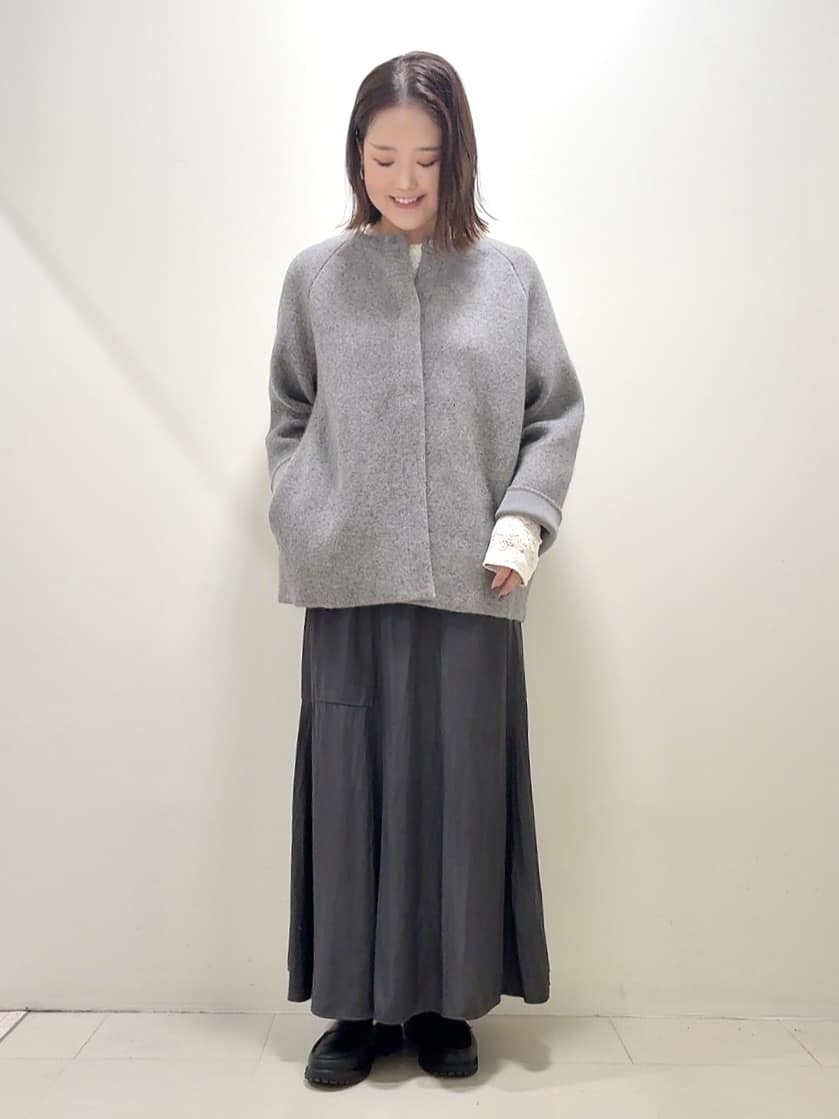 YUIさんの「UNTITLED｜【軽アウター/ミドル丈】ウールニットコーディガン」を使ったコーディネート