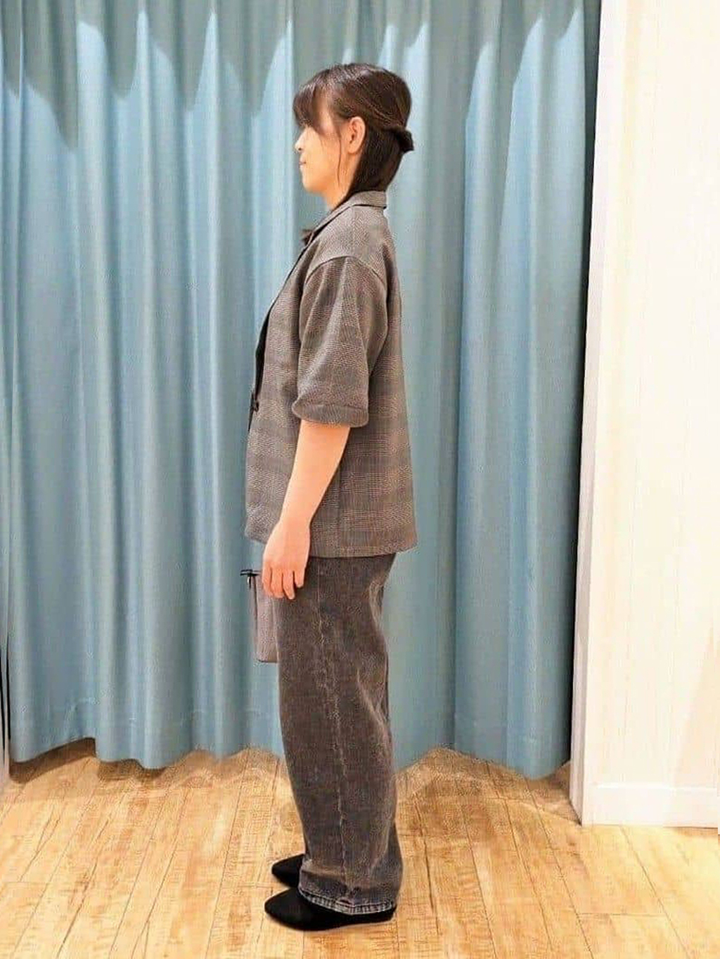 Miさんの「SHOO･LA･RUE｜【セットアップ可/洗濯後しわになりにくい】5分袖テーラードジャケット」を使ったコーディネート