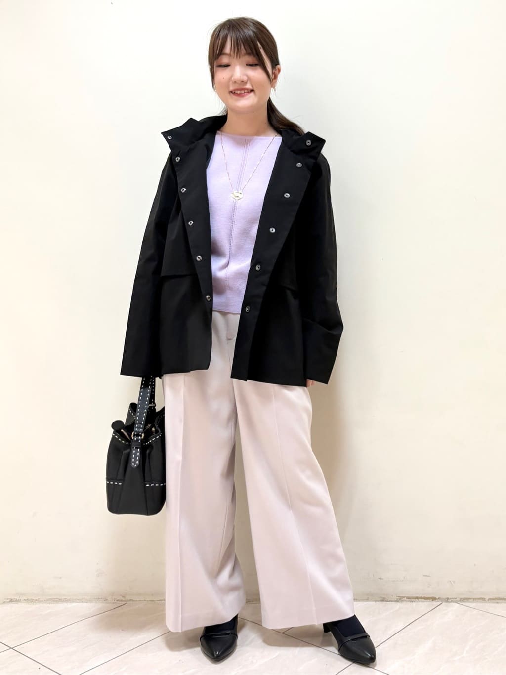 mikiさんの「Reflect｜【選べる8色／スカートにもパンツにも◎】ウール混ボートネックニット」を使ったコーディネート