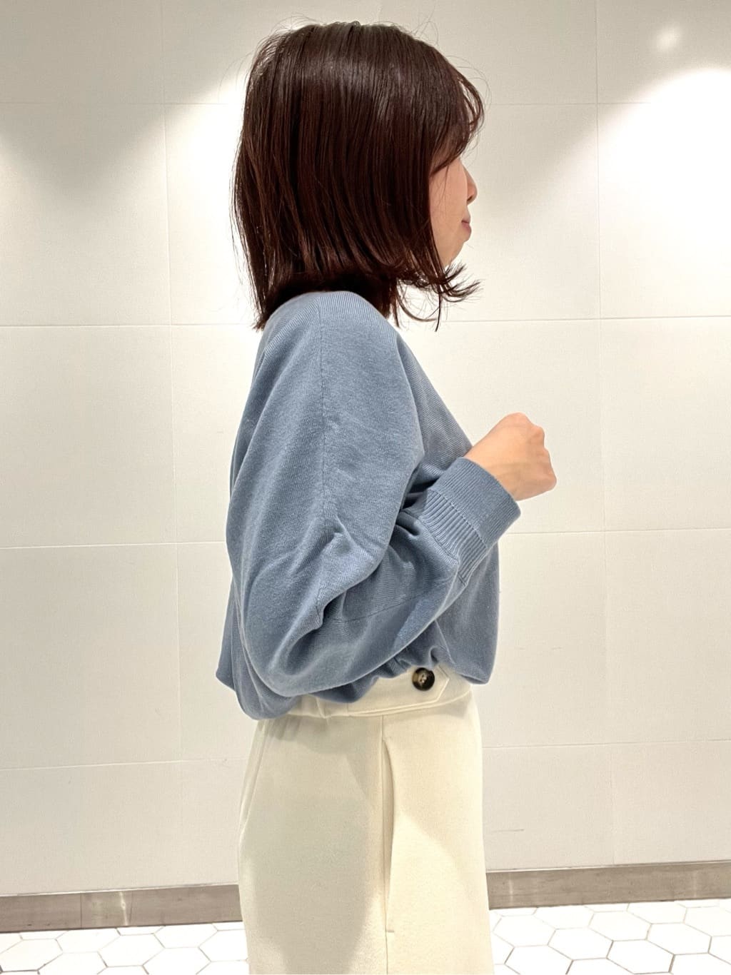 Makinoさんの「Dessin｜【洗える】ウールブレンド後ろボタンニット」を使ったコーディネート