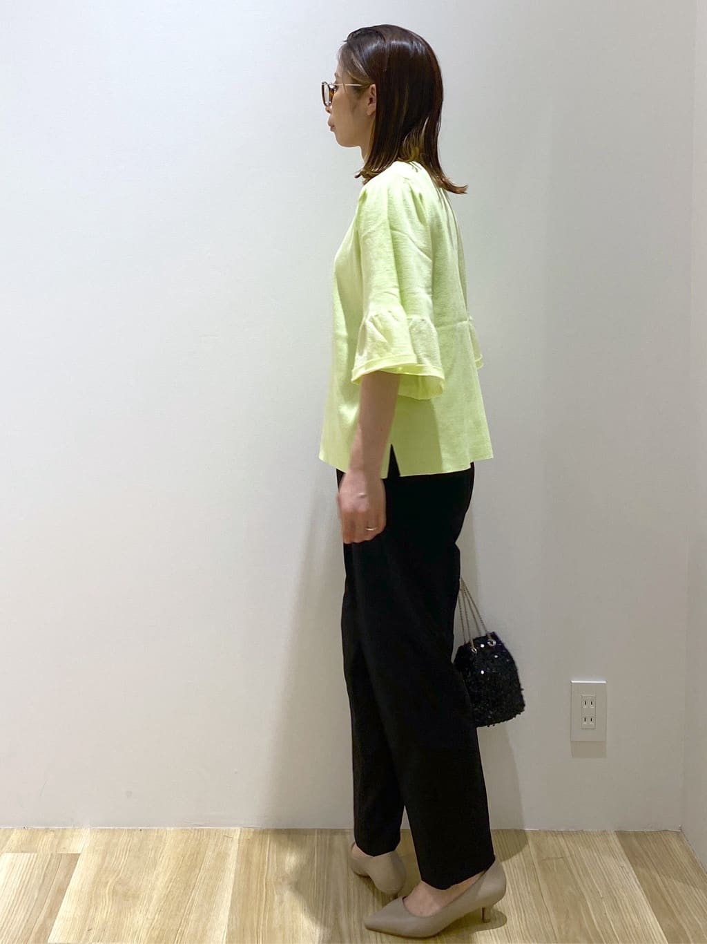えりさんの「OPAQUE.CLIP｜《5色展開》シアーフレアスリーブニット【洗濯機洗い可】」を使ったコーディネート
