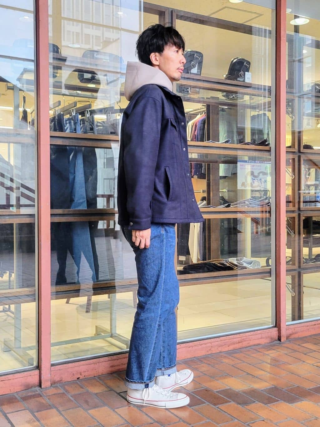 piroyaさんの「TAKEO KIKUCHI｜エアダン プルオーバー パーカー」を使ったコーディネート