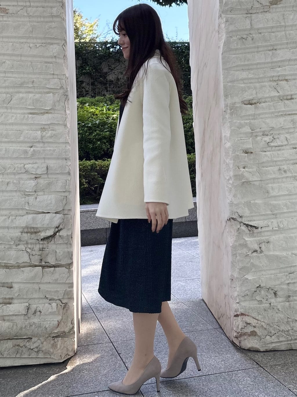 sayaさんの「COUP DE CHANCE｜【リバー仕立て／裏地無し】軽く羽織れるウールリバーコート」を使ったコーディネート