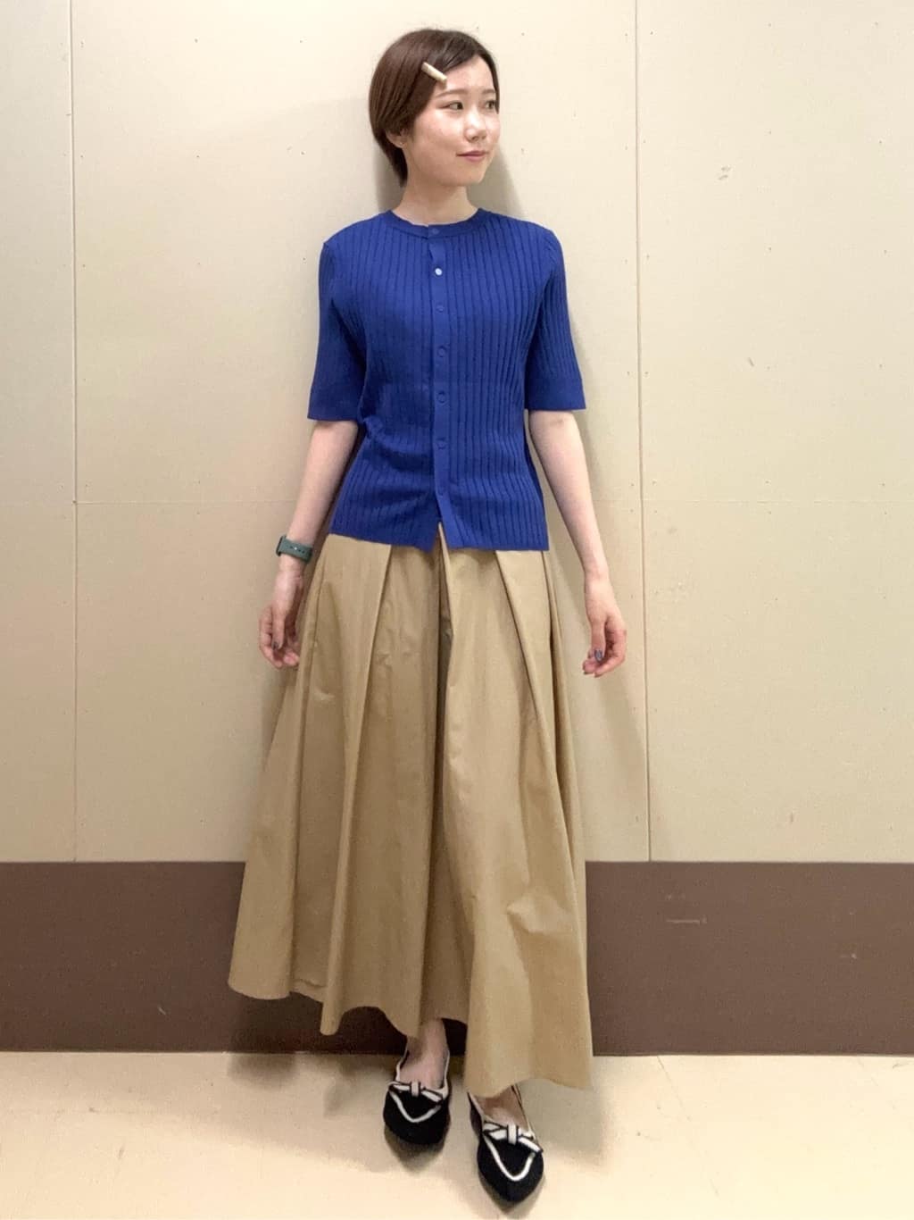 mioさんの「UNTITLED｜【洗える！快適！】リサイクルニットリボンパンプス」を使ったコーディネート