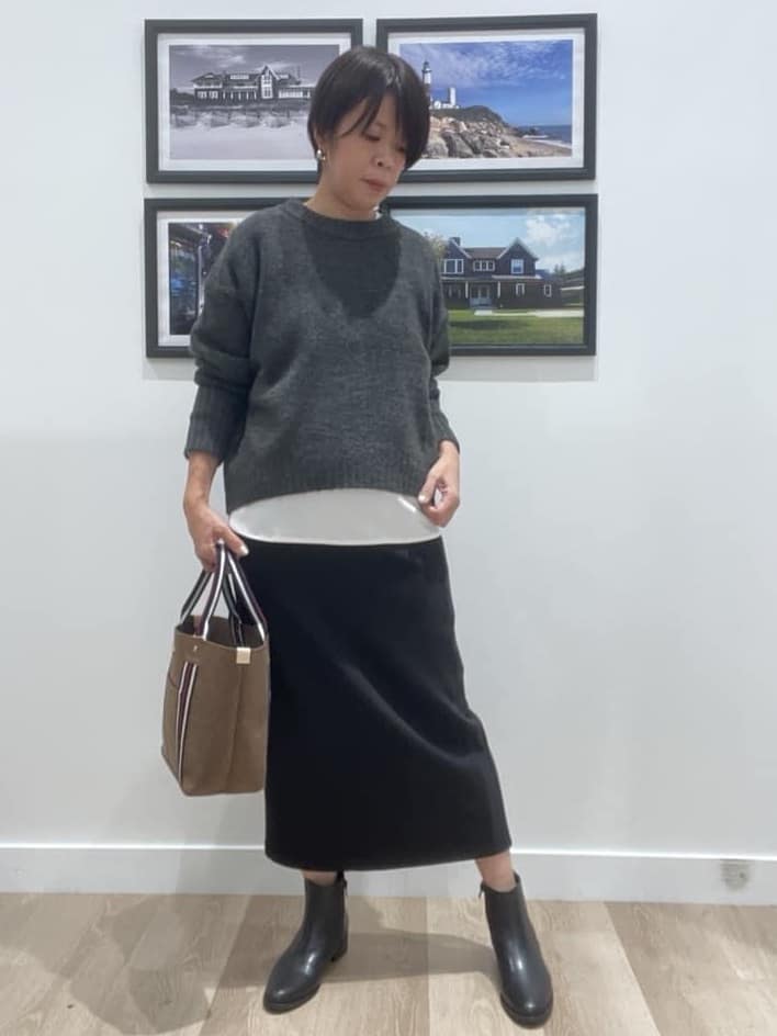 Naoさんの「Dessin｜【洗える】クルーネックワイドニット」を使ったコーディネート