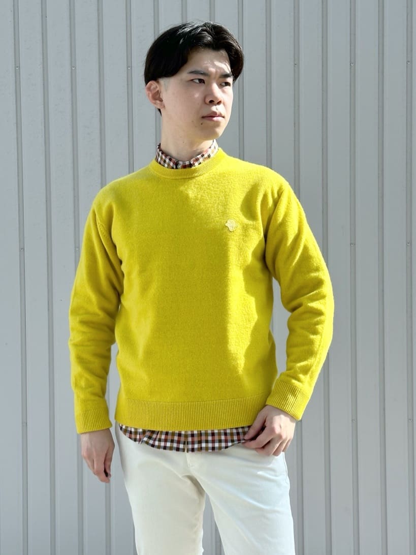 イッシーさんの「TAKEO KIKUCHI｜【Air Palette Knit】ワンポイント カラーニット プルオーバー」を使ったコーディネート