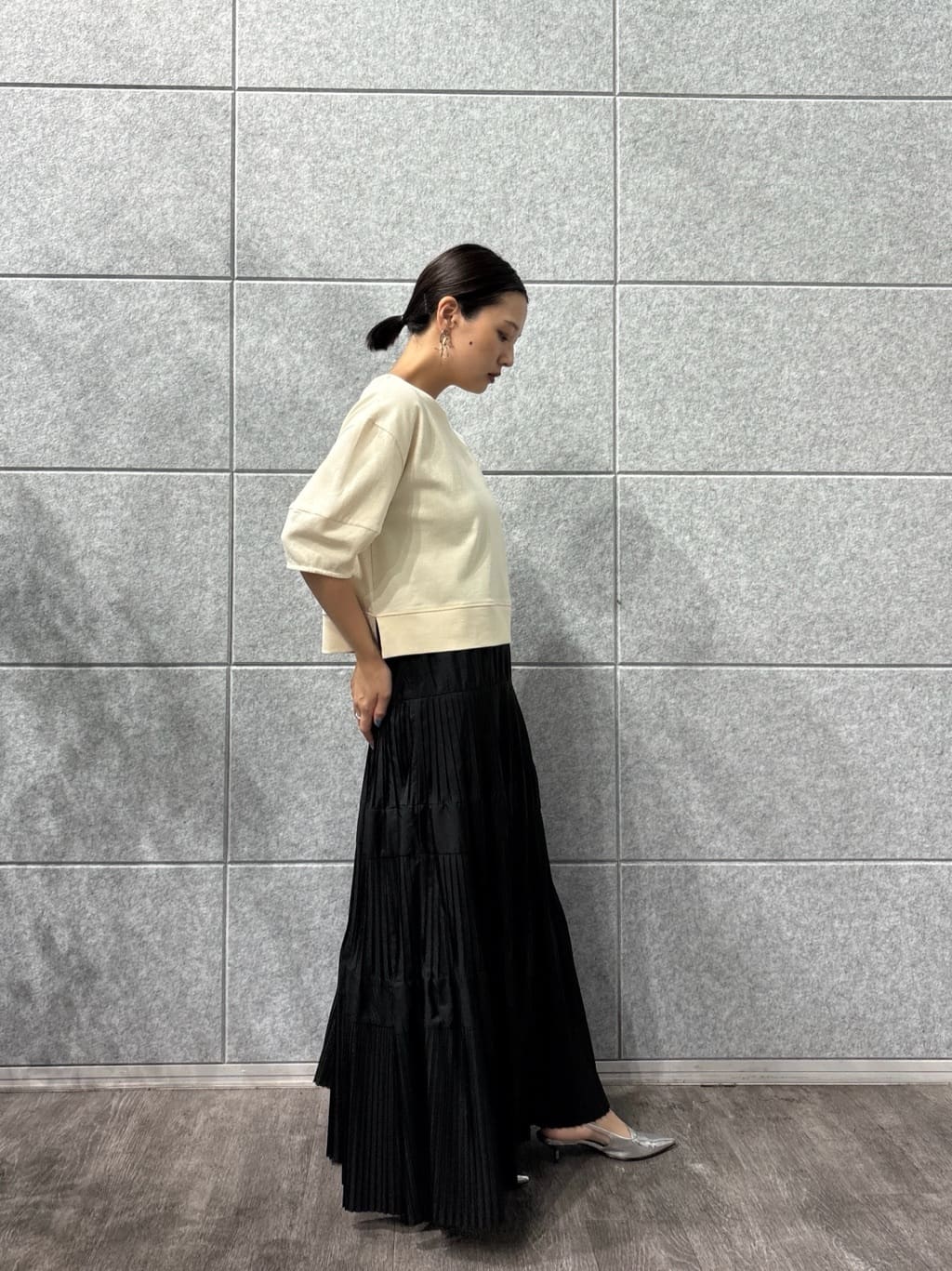 ayanoさんの「INDIVI｜フォルムスリーブカットソー」を使ったコーディネート