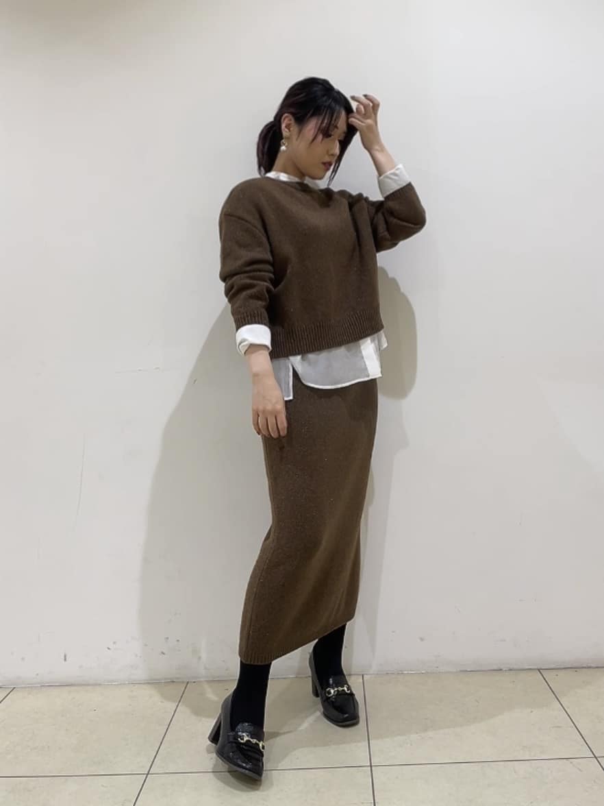 watanabeさんの「UNTITLED｜【セットアップ可/ゆったり】ウール混ラメニット」を使ったコーディネート