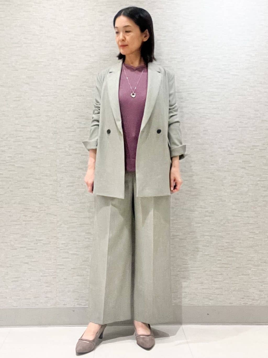 marikoさんの「Reflect｜【パンツ合わせにぴったり◎】ゆったりオフボディニット」を使ったコーディネート