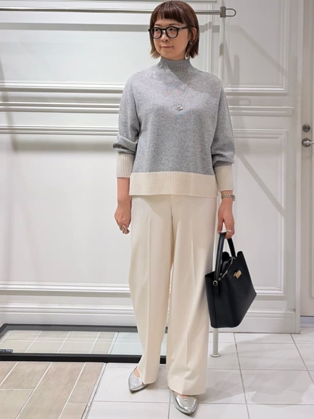AKKOさんの「UNTITLED｜【8色展開/洗える】ウールカシミヤ ハイネックニット」を使ったコーディネート