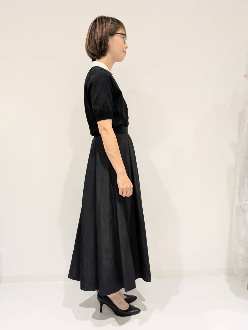 yukariさんの「UNTITLED｜【トレンド/きれいめ】5分袖ポロニット」を使ったコーディネート