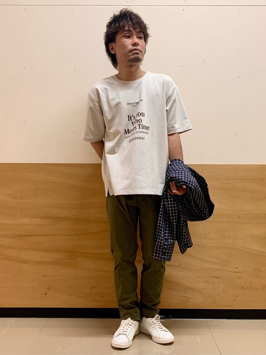 MATUさんの「THE SHOP TK｜チェック＆ストライプ アソート長袖シャツ【洗濯機OK】」を使ったコーディネート