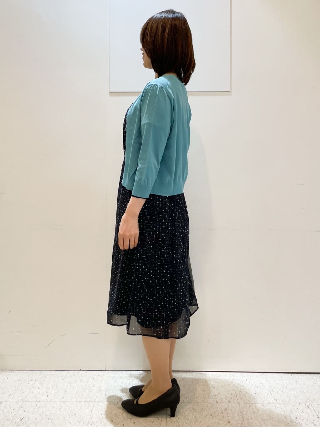 めいさんの「Reflect｜【WEB先行カラーあり／マシンウォッシュ可／ナローベルト付き】オフボディツイードチェックワンピース」を使ったコーディネート