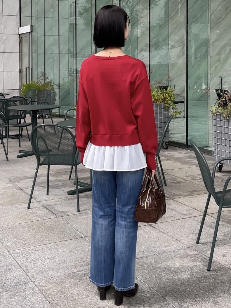 NATSUMIさんの「grove｜裾レイヤードニットプルオーバー」を使ったコーディネート