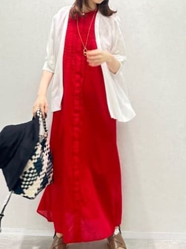 Miwaさんの「UNTITLED｜◆【シアー/前開き/夏ワンピ】コットンピンタックワンピース」を使ったコーディネート