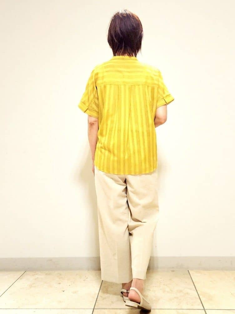 mayumayuさんの「Reflect｜【洗える】ドビーストライプブラウス」を使ったコーディネート