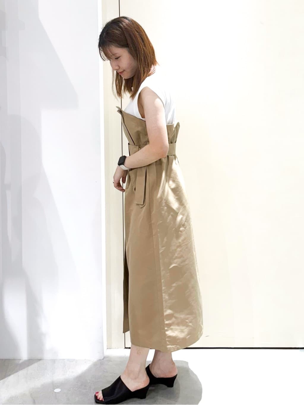 sayaさんの「OPAQUE.CLIP｜トレンチ風ベアドッキングワンピース【洗濯機洗い可】」を使ったコーディネート