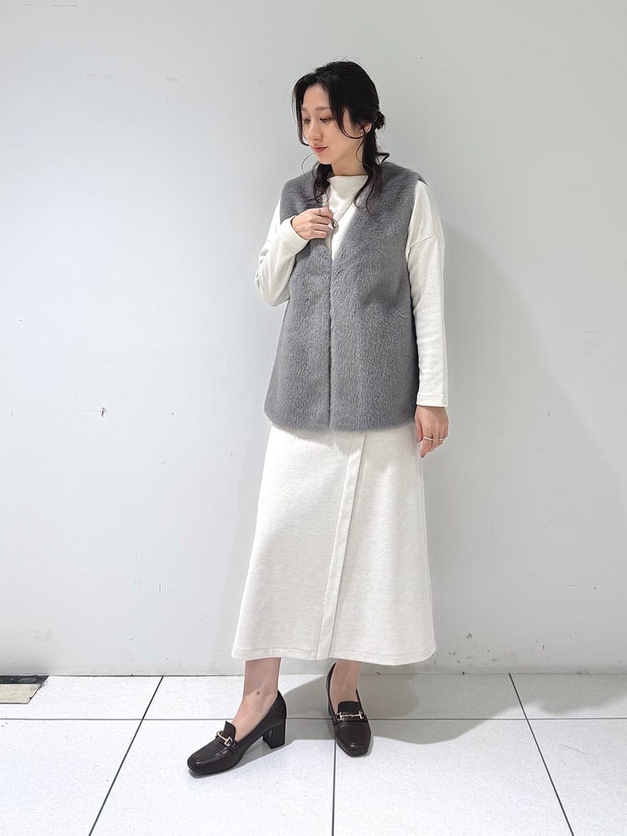 そんさんの「INDIVI｜ミンク調フェイクファージレ」を使ったコーディネート