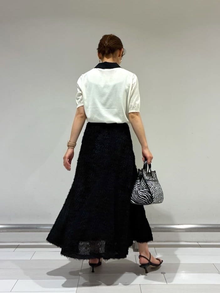 Rinさんの「UNTITLED｜【トレンド/きれいめ】5分袖ポロニット」を使ったコーディネート