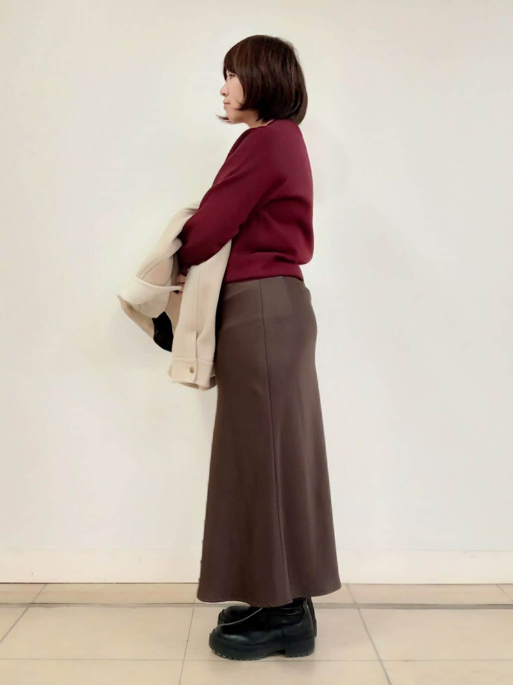 emiさんの「DRESSTERIOR｜コンパクトフェイクファーバッグ」を使ったコーディネート