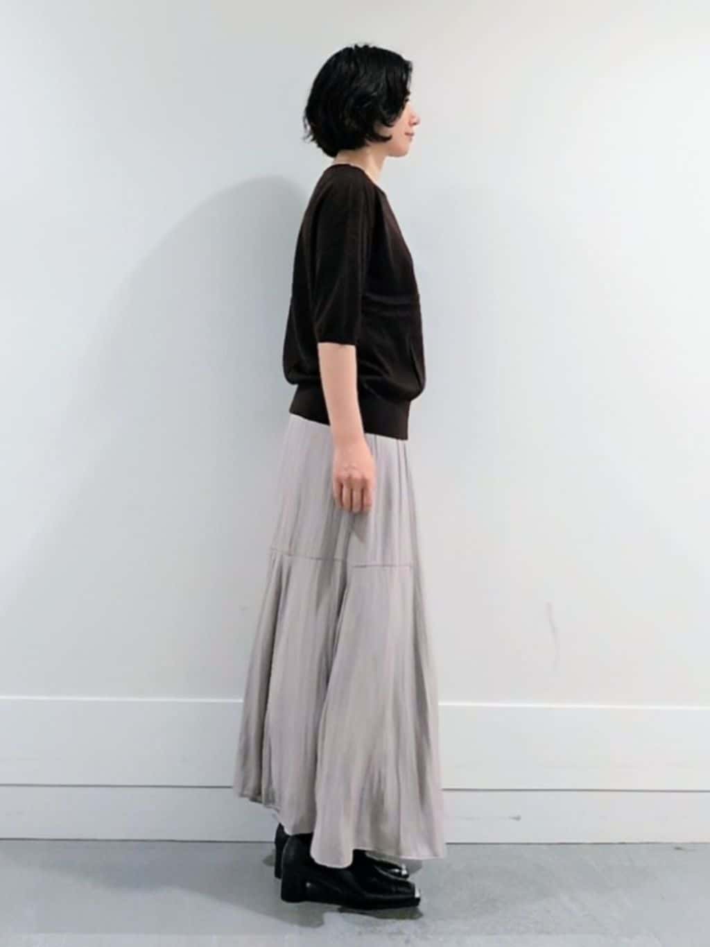 ミズタさんの「UNTITLED｜【アンサンブル可/六分袖/洗える】ウールシルクニット」を使ったコーディネート