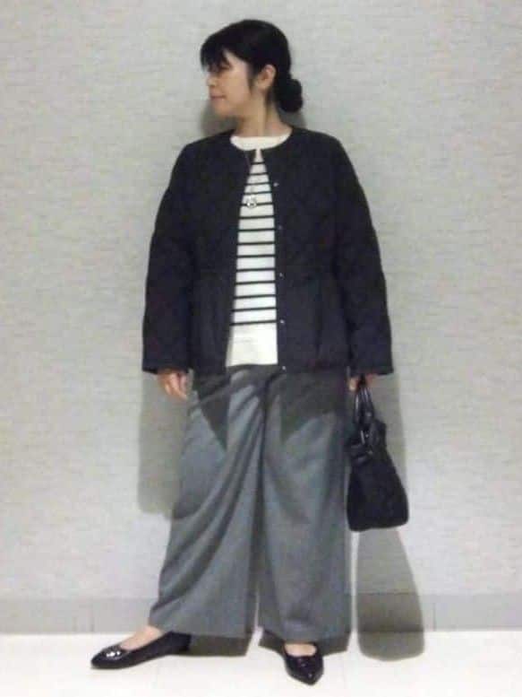 sakoさんの「Reflect｜【気軽な羽織に◎】中綿キルティングショートコート」を使ったコーディネート