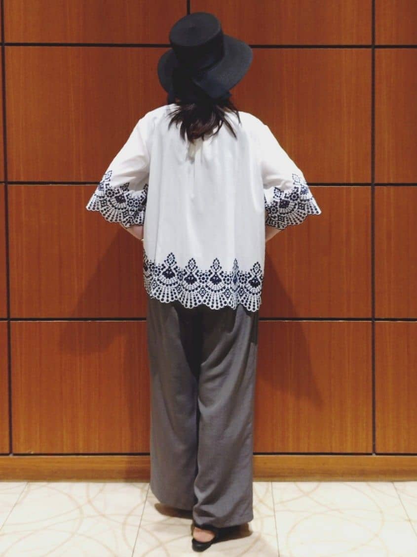 Kさんの「Reflect｜◆【ウエスト総ゴム／脚長効果◎】ドライタッチワイドパンツ」を使ったコーディネート
