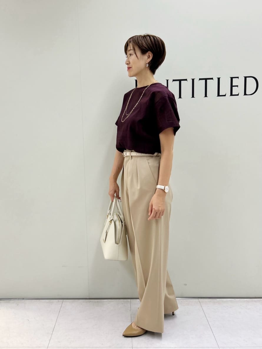 Mikiさんの「UNTITLED｜【セットアップ可/エレガント】シアーチェックTブラウス」を使ったコーディネート