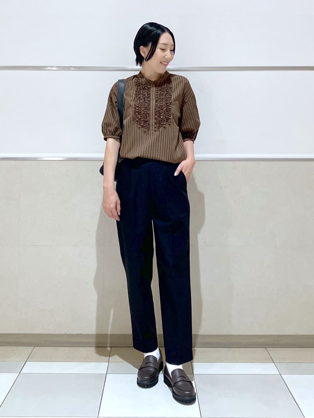 eriko さんの「Dessin｜【洗える・ウエストゴム】イージーストレッチパンツ」を使ったコーディネート