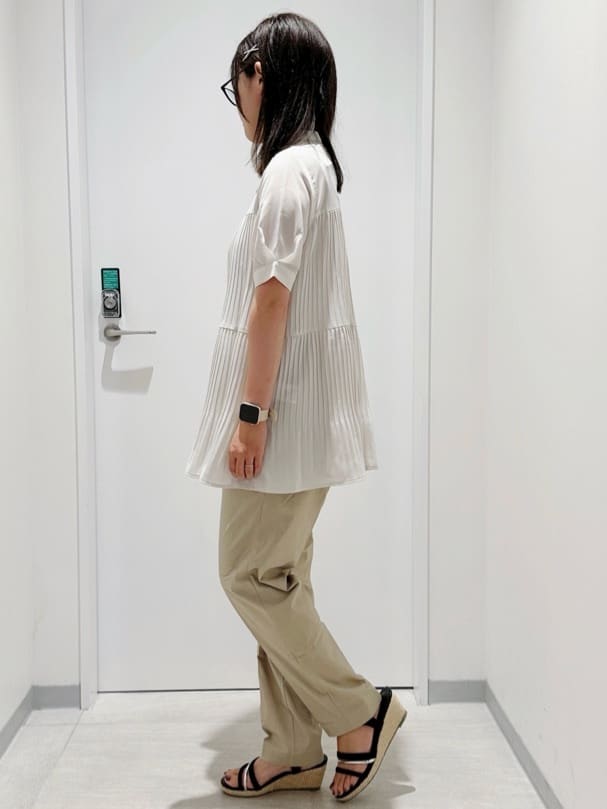 Fumikaさんの「grove｜【体型カバー】ラフに着たい　ティアードプリーツブラウス」を使ったコーディネート