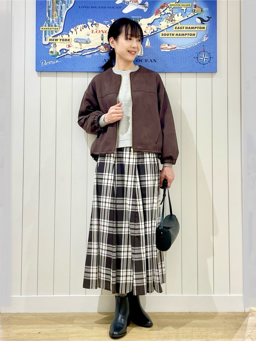 uwatokoさんの「Dessin｜【セットアップ可・洗える】マシュマロスウェードジップブルゾン」を使ったコーディネート