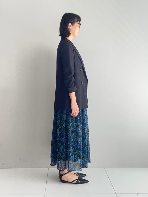 murayamaさんの「INDIVI｜【軽く羽織れる！】ダブルジャケット」を使ったコーディネート