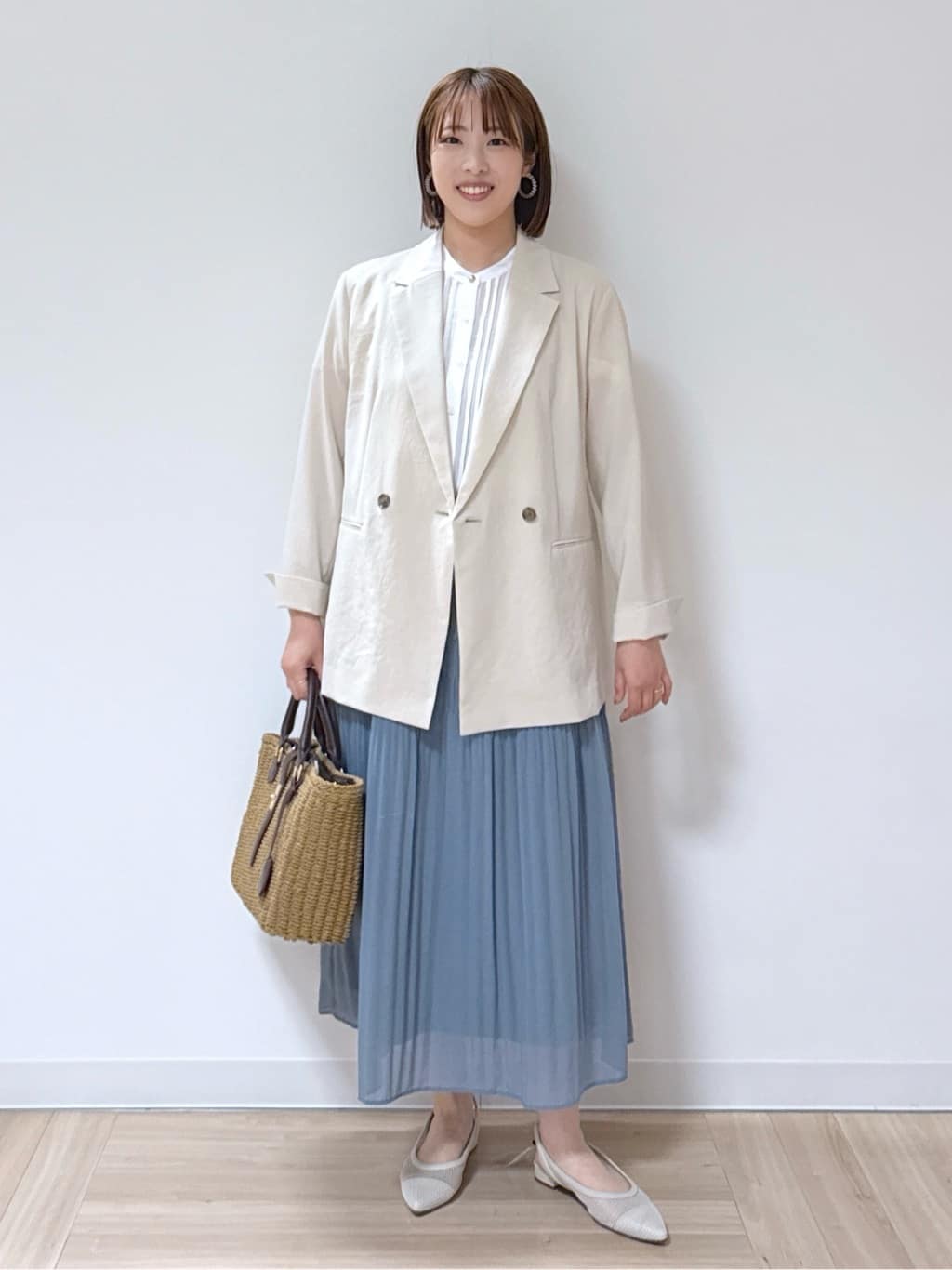 amiさんの「Reflect｜◆【マシンウォッシュ可／セットアップ可／通勤におすすめ】ドライタッチダブルジャケット」を使ったコーディネート